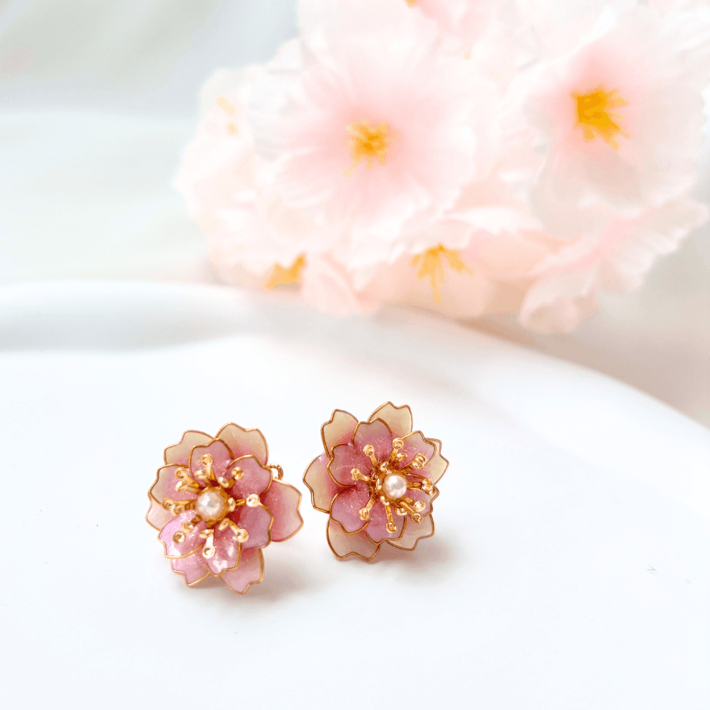 【八重桜】2wayイヤリング 淡水パール ニッケルフリー 金属アレルギー対応 受注生産 春の新作 | 3枚目